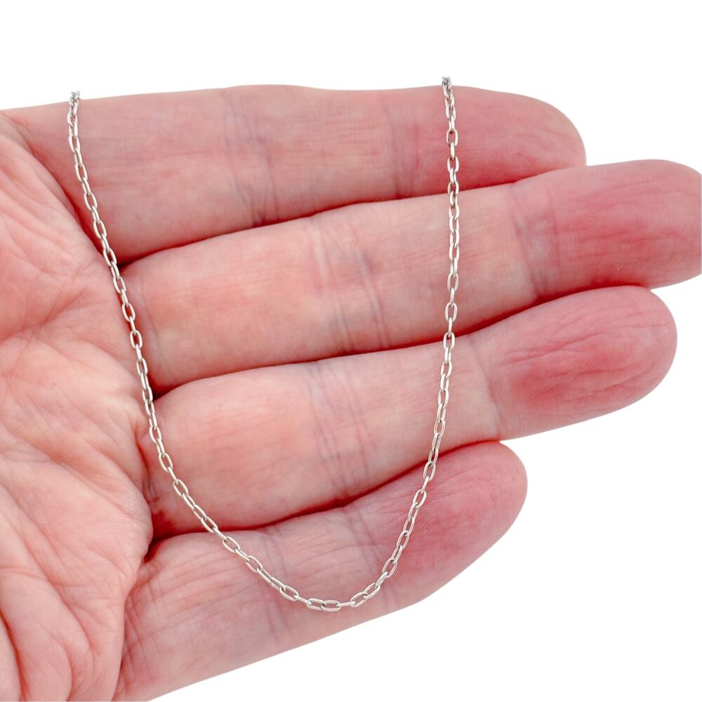 Vintage Sterling Silver 925 Cable Link Chain Necklace 15.5"